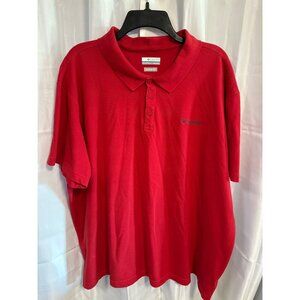 Columbia Red Polo Shirt XXL Active Fit Cotton/Polyester Blend